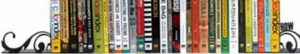 A row of books.