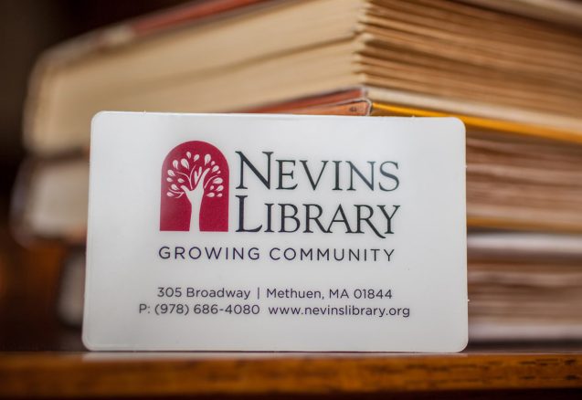 A picture of a nevins library card.