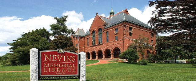 A picture of Nevins Memorial Library.