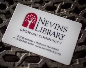 A picture of a Nevins Library card.