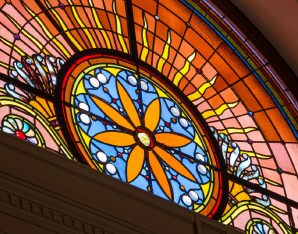 A picture of stained glass.