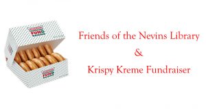 Krispy Kreme Donuts in a Fundraising box and Friends of the Library Text