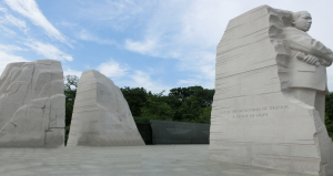 Martin Luther King Jr. Statue in Washington DC. Him coming out of the rock with the quote "out of the mountain of despair, a stone of hope" engraved on it