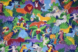 Cut outs of Jungle Animals overlayed over one another