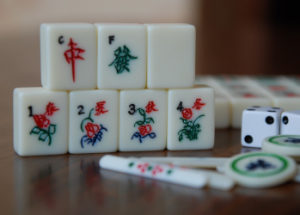 Stacked Mahjong tiles
