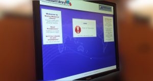 Computer with Out of Service Message on it