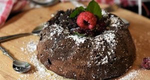 Coffee Cake with Raspberry on Top