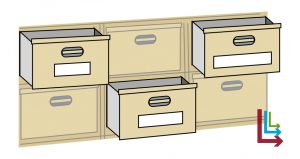 File Cabinets with the Live Long and Learn logo overlayed in bottom right corner
