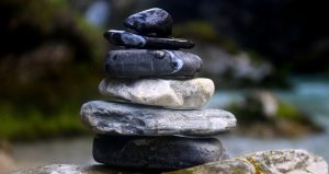 Stack of rocks on another rock