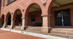Picture of the Front Porch of the Nevins Memorial Library