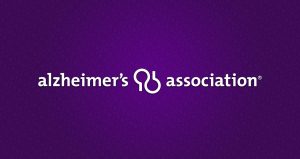 alzheimer's association logo on a purple background