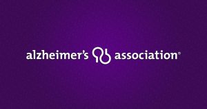 alzheimer's association logo on a purple background