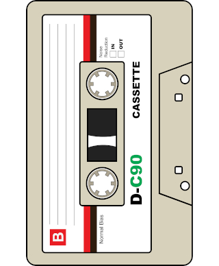 Tan colored cassette tape