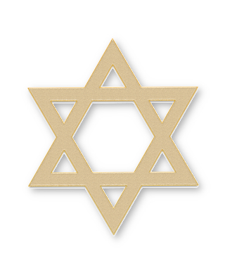 Gold Star of David on a White Background