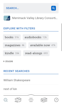 Screencap of Libby App MVLC Library Search Page