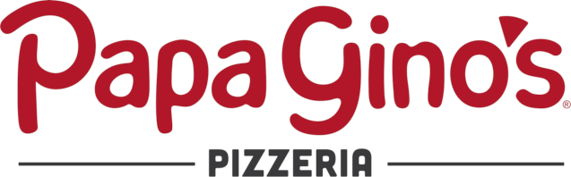 Words Papa Gino's in red cursive with the word Pizzaria underneath