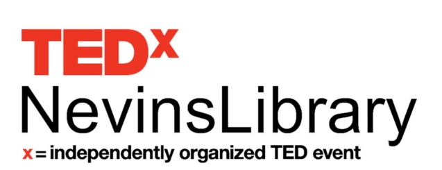 The TEDx Nevins Library logo