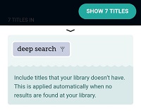 Libby Deep Search button in filters
