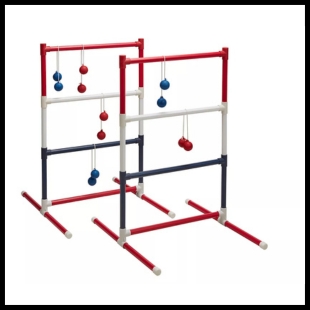 Red white and blue ladder toss golf set