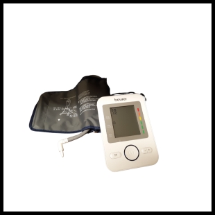 White blood pressure monitor and black blood pressure band
