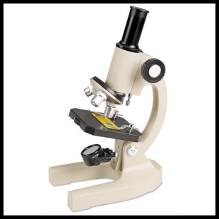 White and black single eyepiece microscope