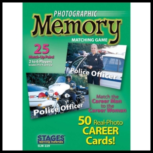 A green Photographic Memory cover with two pictures of police officers on it
