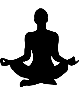 Silhouette of woman in Lotus pose
