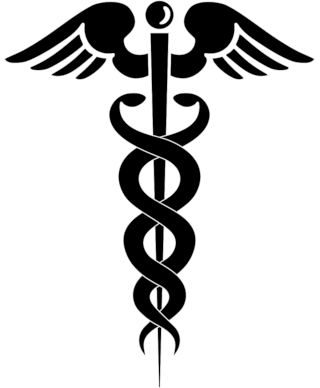 Black and white caduceus