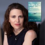 Lost Amelia Earhart 654 Light skinned brunette next to the book Lost about Amelia Earhart