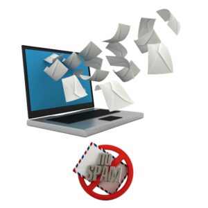 Computer with Email Flying out of its screen