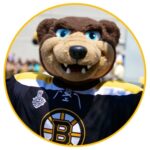 Boston Bruins Blades mascot looking at the camera