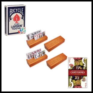 Two deck of cards boxes and card holders
