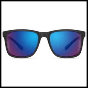 Blue and purple with black outline color blind glasses
