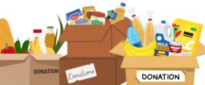 Boxes of differing food and non-perishable items