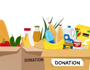 Boxes of differing food and non-perishable items