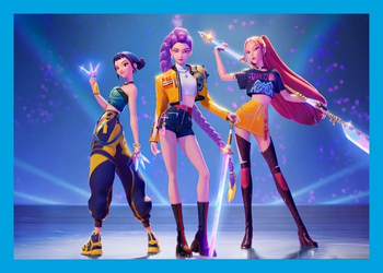 Three teenage looking anime females standing together with energy weapons