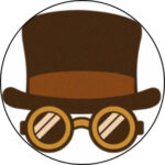 Teen Living Literature TTRPG 315 Brown steampunk looking top hat and glasses